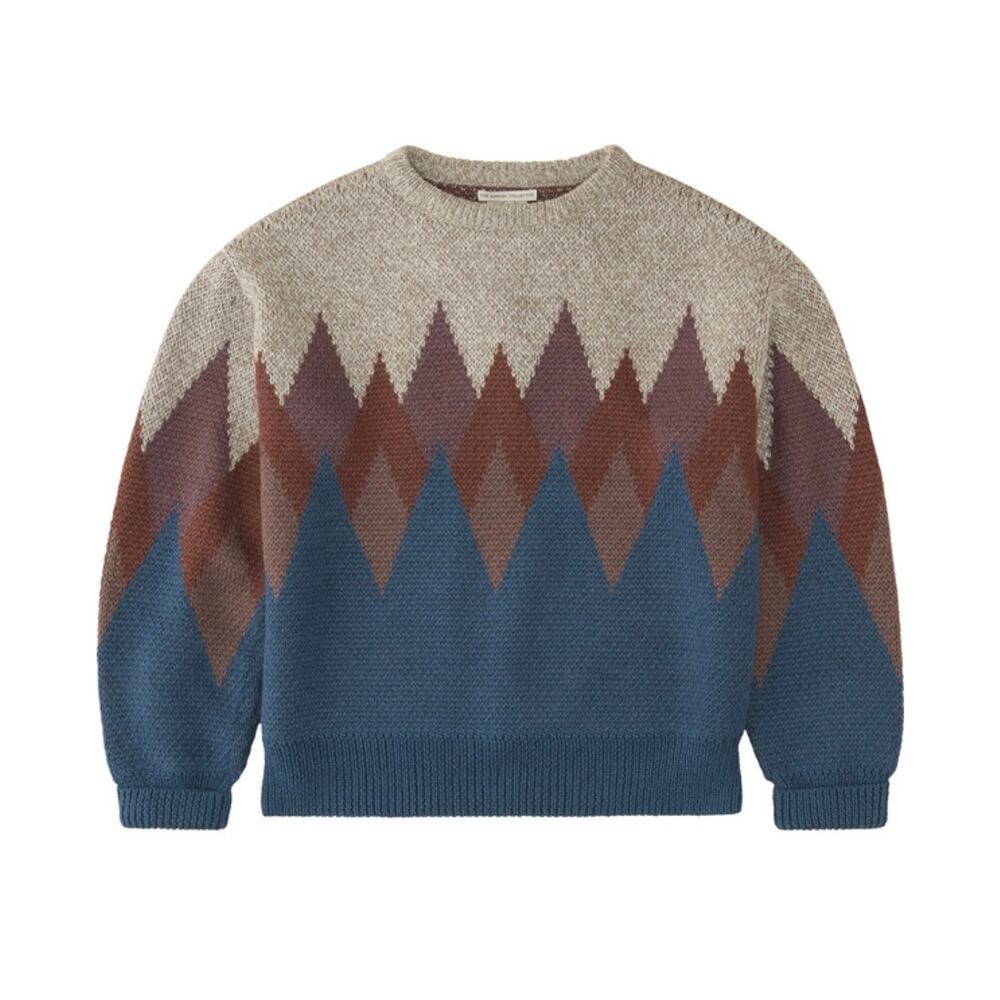 NWT Sunday Collective Alpaca Youth Sweater Argyle 10‎ Preppy Luxury Peru Kid's